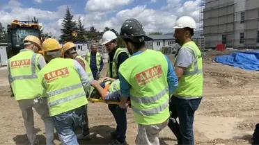 Çorum'da İnşaatta Iskele Düştü: 1 Yaralı