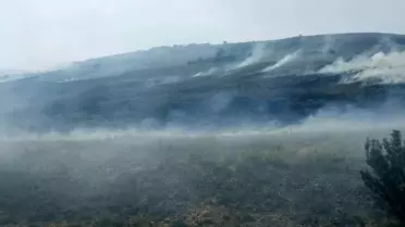 Çivril'de Otluk Alanda Yangın