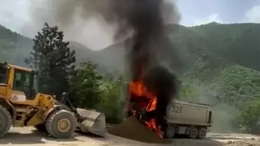 Sinop'ta Kamyon Yangını