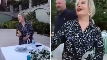 Komşularıyla yemekte buluşan Emel Sayın'dan unutulmaz bir akşam