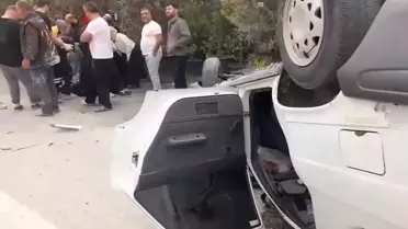Sakarya'da Ters Dönün Otomobilde Yaralı