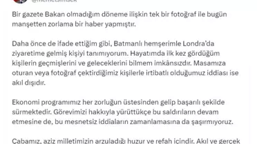 Şimşek'ten Fotoğraf Açıklaması