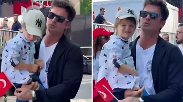 Kıvanç Tatlıtuğ, oğlu Kurt Efe ile 19 Mayıs etkinliklerine katıldı