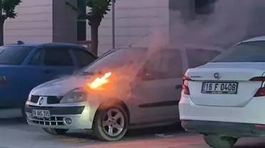 İnegöl'de Hastane Önünde Yangın Paniği