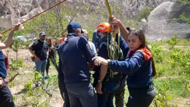 Kapadokya'da sıcak hava balonu kazası, turistler mahsur kaldı