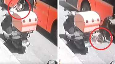 Şoförün dikkatsizliği faciaya neden oluyordu! Bebek arabası kapıya sıkıştı, çocuk yere düştü