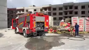 Etimesgut'ta İnşaat Yangını Söndürüldü