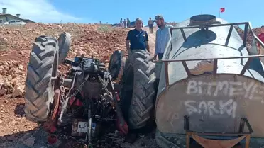 Kahta'da Traktör Devrildi, Sürücü Ağır Yaralı