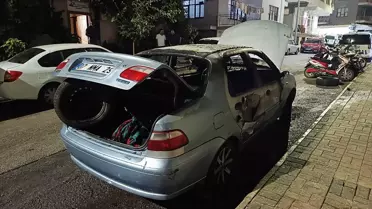 Alanya'da Park Halindeki Araçta Yangın Çıktı
