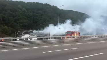 Düzce'de Otobüs Yangını: Ulaşım Kontrollü Başladı