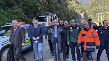 Bakanlar Çamlıhemşin'de Sağanak Sonrası İnceleme Yaptı