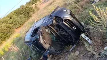 Havran'da Otomobil Devrildi: 2 Yaralı