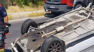 Gömeç'te Takla Atan Araç Sürücüsü Yaralandı