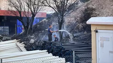 Bodrum'da Plastik Boru Yangını