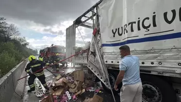 Bolu Otoyolunda Tır Yangını