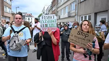 Brüksel'de Filistin Dayanışma Gösterisi