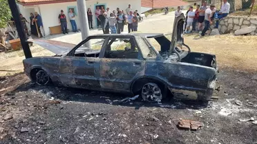 Yeşilova'da Otomobil Yangını
