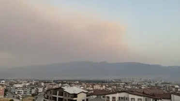 Bursa'daki orman yangınının dumanı kent semalarına ulaştı