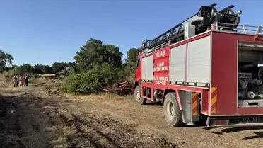 Çanakkale'de Tarım Arazisinde Yangın