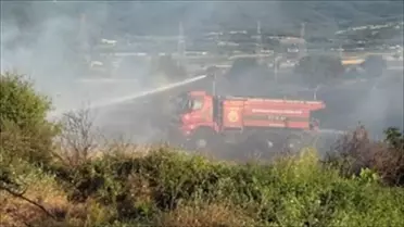 Çan'da Tarım Arazisinde Yangın Söndürüldü