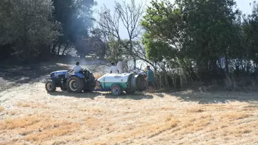 Çanakkale'de Tarım Arazisinde Yangın