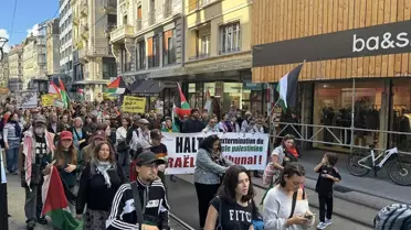 Cenevre'de İsrail'e Yaptırım Yürüyüşü