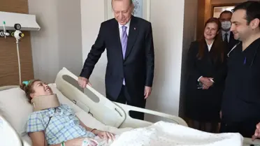 Cumhurbaşkanı Erdoğan'dan kaza geçiren Hasan Basri Yalçın'a hastanede ziyaret