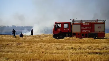 Edirne'de Anız Yangını Kontrol Altına Alındı