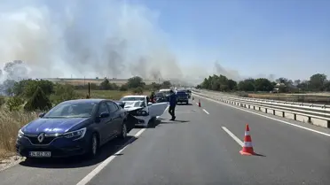 Edirne'de Anız Yangınına Mücadele