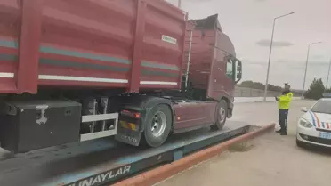 Uzunköprü'de Taşıma Sınırını Aşan Kamyona Cezai İşlem