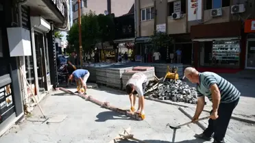 Keşan'da Yol ve Kaldırım Çalışmaları Devam Ediyor