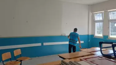 Hükümlülerden Okula Boya Projesi