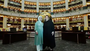 Emine Erdoğan, Gürcistan Cumhurbaşkanı Kavelashvili'nin eşiyle Millet Kütüphanesi'ni ziyaret etti