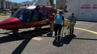 Erzurum'da ambulans helikopter kalp krizi geçiren hasta için havalandı