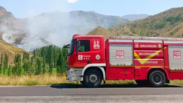 Oltu'da Kısa Süreli Yangın Söndürüldü
