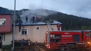 Şenkaya'da Ev Yangını