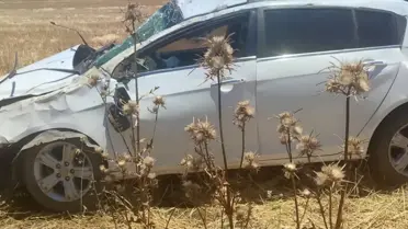 Gaziantep'te Otomobil Tarlaya Devrildi