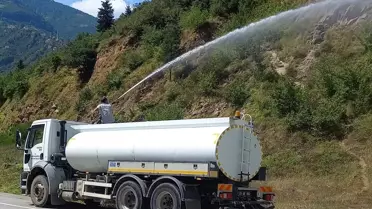 Kürtün'de Yangınla Mücadele Devam Ediyor