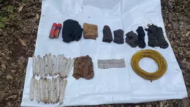 Hatay'da mağarada PKK/KCK'lı teröristlere ait patlayıcı ve yaşam malzemeleri ele geçirildi