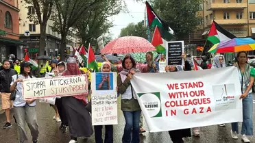 Stockholm'de Gazze İçin Protesto