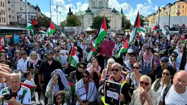 Stockholm'de Gazze Protestosu