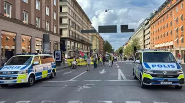 Stockholm'de Gazze Protestosu