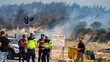 Foça'da Orman Yangınına Müdahale Ediliyor