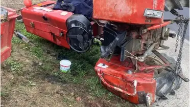 Azdavay'da Devrilen Traktör Sürücüsünü Yaraladı
