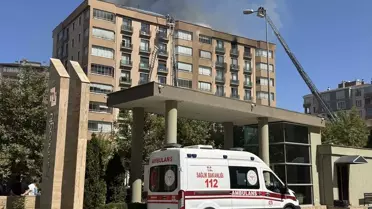 Kayseri'de Apartman Çatısında Yangın