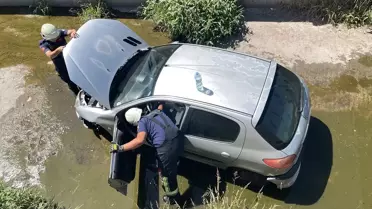 Kayseri'de Su Kanalına Düşen Araçta Sürücü Yaralandı