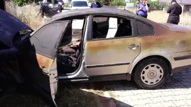 Kırıkkale'de Yangın, Otomobile Zarar Verdi
