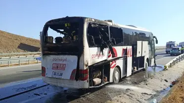 Köşk'te yolcu otobüsünde yangın