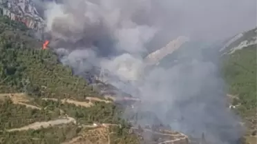 Anamur'da Orman Yangınına Müdahale Sürüyor