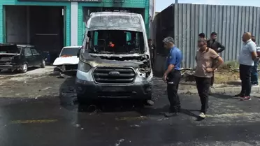 Nevşehir'de Minibüs Yangını